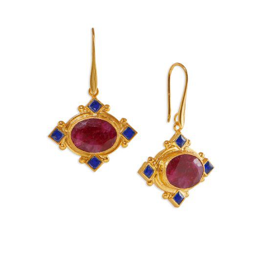 ruby hook earrings